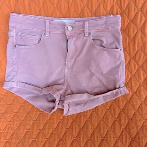 Dusty pink shorts. Fun to style.